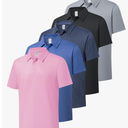ZITY 4 Pack Mens Polo Shirts Short Sleeve Casual Performance Moisture Wicking Golf Shirt Large,  