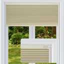 Cordless Cellular Shades, No Drill No Tools Honeycomb Window Blinds, Blackout Light Blocking Cellular Shades for Window, Thermal Insulation Blinds, Easy to Install, Light Cream 35"W x 48"H