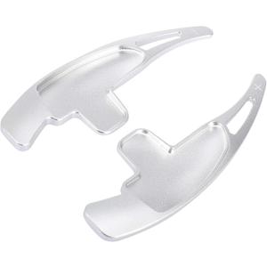 Motoforti Steering Wheel Shift Paddle Shifter Extension Cover,for Mercedes-Benz C63 AMG 2009-2014,Aluminum Alloy,Silver Tone,2pcs