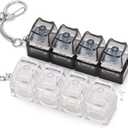 2 PCS Keyboard Fidget Toys for Adults Silent and Loud Keyboard Clicker Keychain Sensory Toy for Anxiety Stress Relief Autism (Black&White, 4 in 1-2P)