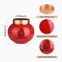 Ceramic Small Urn for Human Ashes Keepsake Mini Decorative Urn with Metal Threaded Lid Secure Seal for Adult or Pet Ashes - Red (2.95in)