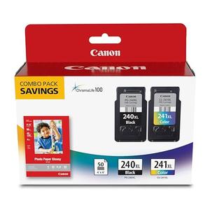 Canon PG-240 XL / CL-241 XL Genuine Ink Value Pack (2 Cartridges) with 50-Sheet Photo Paper, Compatible with MG2120/3120/4120/2220/3220/4220/3520/3620, MX372/392/432/452/472/512/522/532, TS5120