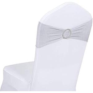 Obstal 10 PCS Spandex Stretch Chair Sashes Bows for Wedding Reception- Universal Elastic Chair Cover Bands with Buckle Slider for Banquet, Party, Hotel Event Decorations Coral Red Sashes