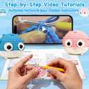 2 x Cokiddle Crochet Kit for Beginners, Cute Pufferfish Shape with Step-by-Step Video Tutorials, Soft Yarn, Hooks & Full Supplies, Exclusive Crochet Kit for Beginners, DIY Craft, Great Teen Gifts