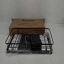 Kitsure Dish Drying Rack for Kitchen Counter, Stainless Steel Sink Organization and Storage Essentials with Cutlery Holder, Home and Appartment Decor, 12.7''W x 16.7''L, Black
