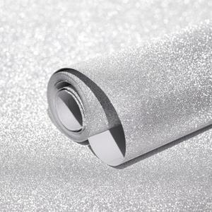 Amiya Silver Glitter Vinyl Contact Paper 17.3"120" Self Adhesive Sparkly Stick and Peel Wallpaper Decorative Glittery Bling Wallpaper for Bedroom Living Room Walls