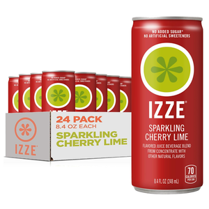 Izze Cherry Lime Straight Beverages, 8.4 FL Oz, Pack of 24, BB Nov 10, 2026