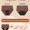 2 x BAMBOO COOL Womens Period Underwear Light Flow High Waisted Leakproof Postpartum Maternity Panties Soft Breathable,3 Pack (Brown, L)