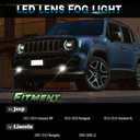 3.5 Inch LED Lens Fog Lights for Jeep 2017-2019 Compass, 2015-2020 Renegade, 2014-2016 Cherokee, Lincoln 2007-2015 Navigator, 2005-2006 LS, Front Bumper Driving Offroad Fog Lamp