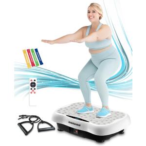 Vibration Plate Exercise Machine for Weight Loss, Power Vibrating Platform Full Body Workout, Home Gym Equipment with 120 Adjustable speeds, 330 Lbs, Shake Board for Lymphatic Drainage and Fitness