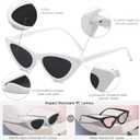 5 x SOJOS Retro Vintage Narrow Cat Eye Sunglasses for Women Clout Goggles Plastic Frame Cardi SJ2044 with White Frame/Grey Lens