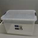 Superio Clear Storage Box with Lid, 49 Quart Plastic Container Bins for Organizing, Stackable Crates, BPA Free, Non Toxic, Odor Free, Organizers for Home, Office, School, and Dorm (55.5 Quart)