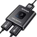 HDMI Switch 4k@60hz Splitter, GANA Aluminum Bidirectional HDMI Switcher 2 in 1 Out, Manual HDMI Hub Supports HD Compatible with Xbox PS5/4/3 Blu-Ray Player Fire Stick Roku (Dark Black)