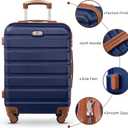 Suitour 6 Piece Luggage Sets, 16, 20, 24, 28 inch Hardside Carry-on and Checked Suitcase Set with Travel Duffle Bag Sets(Navy Brown)