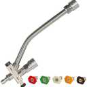 Hourleey Foam Cannon Dual-Connector Accessory, Pressure Washer Double Tip Attachment for Soap Cannon with 5 Power Washer Sprayer Nozzles, 1/4" Quick Connect, 4000 PSI