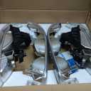 Nilight Headlight and Taillight Assembly Combo Compatible with 1999 2000 2001 2002 Chevy Silverado 1500 2500 1500HD 2500HD Fleetside only OE Style Chrome Housing Clear Reflector with Red Tail Lights