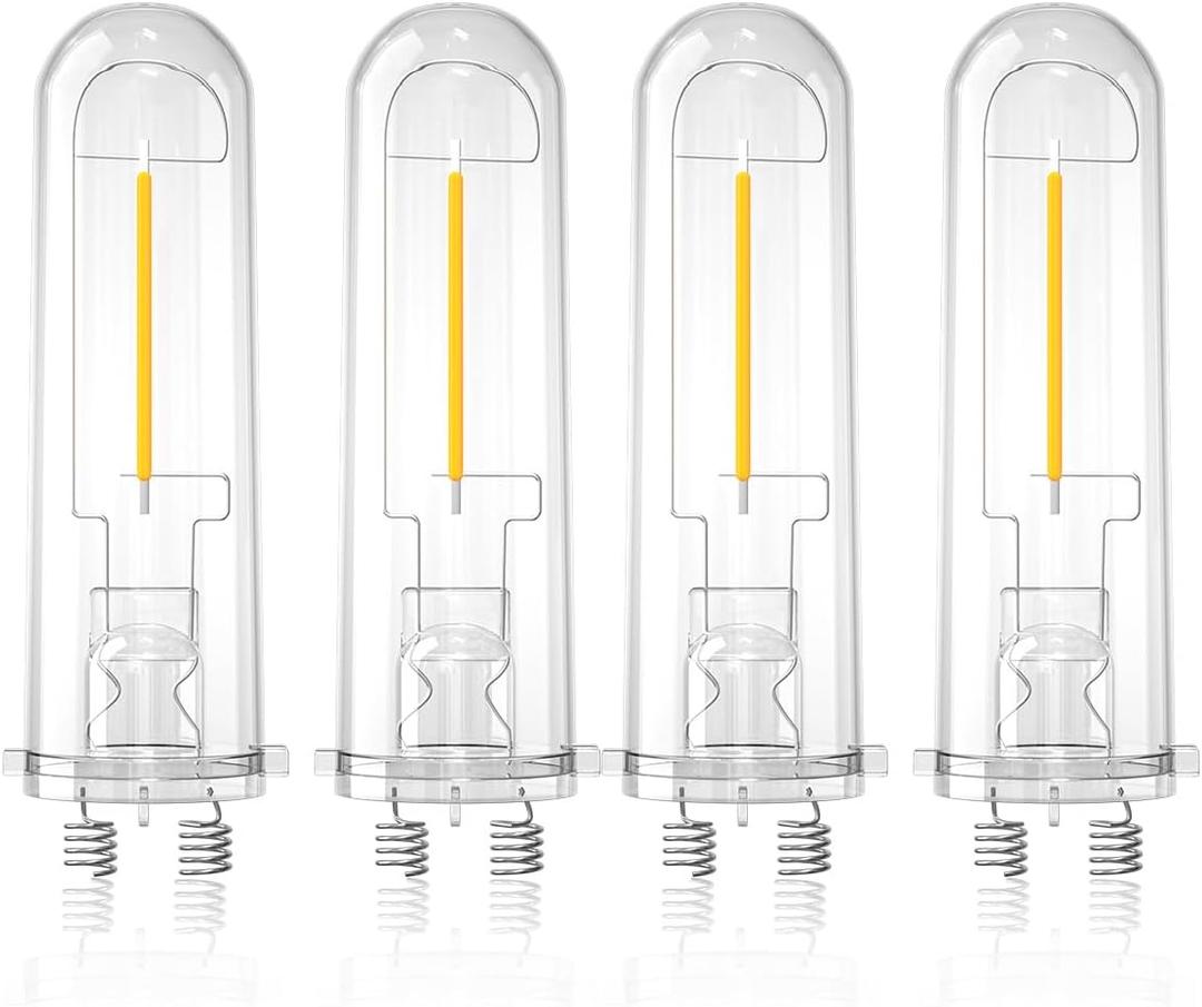 Outdoor Solar Light Bulbs for Garden - 4 Pack Warm White 3000K Solar Light Bulbs Replacement DC 3V 0.5W Hampton Bay Replacement Bulb for Backyard Pathway Garden Landscape