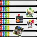 Outus 6 Pieces Frameless Magnetic Stainless Iron Board Strip 15 x 2 Inch Bulletin Bar Board Memo Strip Set with 48 Pieces Colorful Magnet for Kitchen Office(White)