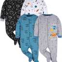 Gerber baby-boys 4 Pack Sleep 'N Play Footie, Size 3-6 Months