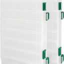 Double-Sided Fishing Lure Hook Tackle Box Visible Hard Plastic Clear Fishing Lure Bait Squid Jig Minnows Hooks Accessory Storage Case Container (Clear-14 Slots 2Pcs)