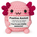Happy Birthday 4th 5th 6th 7th 8th 9th 10th 11th 12th Year Old Girl, Positive Crochet Animal Axolotl, Handmade Crochet Emotional Inspirational Axolotl Gifts for Daughter Granddaughter Niece Girls Pack of 3