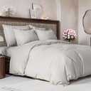 Duvet Cover Full Size Set - Extra Soft Full Size Duvet Cover 80 x 90 with 2 Pillow Shams - Hotel Luxury Easy Care and Fade Free w/ Zipper Closures & Ties - Comfy Breathable Bedding Set (French Grey) (04 - French Grey (No Comforter))