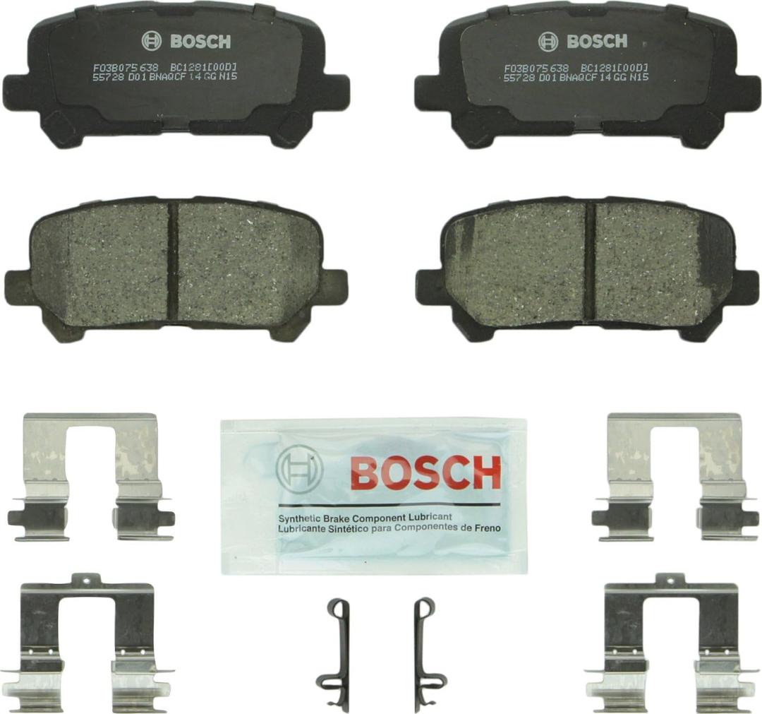 BOSCH BC1281 QuietCast Premium Ceramic Disc Brake Pad Set - Compatible with Select Acura MDX, ZDX; Honda Odyssey, Pilot; REAR