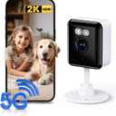 2K Cameras for Home Security, 2.4/5GHz Wi-Fi 6 Indoor Camera for Dog/Pet/Nanny/Baby with US Phone App, AI Text Recognition, Smart Search, Color Night Vision, Mini Cam 2 Way Talk, Human Detection