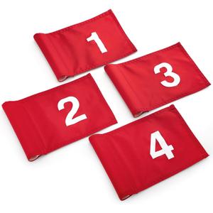 Bekith 4Pcs Numbered Golf Flag with Tube Inserted, Fade-Resistant 420D Nylon Mini Putting Golf Flags, Portable Golf Target Flag for Yard Backyard Garden Practice, 6x8.6 Inch