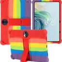 for TCL TAB 11 Gen2 Tablet 11 Inch Android 14 Tablets Case,BOVUGAC Soft Silicone Adjustable Stand Shockproof Kids Friendly for TAB 11 Gen2 11"(Rainbow)