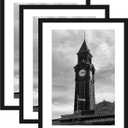 Wiscet 20x27 Picture Frame Set of 3, Display Pictures 16x24 with Mat or 20 x 27 Poster Frame without Mat, Wall Gallery Photo Frames, Black