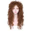 FantaLoonk Brown Wave 80s Wig 70s Halloween Mullet Cosplay Wig for Men