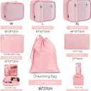 BAGAIL 8 Set Packing Cubes Luggage Packing Organizers for Travel Accessories-Blush Pink