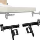 Headboard Brackets for Metal Bed Frame, Universal Adjustable Brackets for Headboard with Footboard Extension Kit Fit Twin Full Queen King, Matte Black 2 Packs