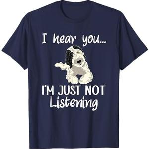 Doodle Dog Sheepadoodle T-Shirt for Men Women (Small, Navy)
