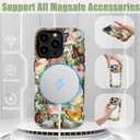 Compatible for iPhone 16 Pro Case Vintage Butterfly Rose Cute Aethetic Design for Women Girls [Compatible with Magsafe] Shockproof Anti-scratch Phone Case for iPhone 16 Pro, Retro Butterflies