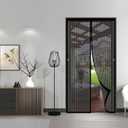 Magnetic Screen Door 88x207cm Whole Magnetic, Keeps Insects Out, Leaves Fresh Air Inside Door Screen Magnetic - Patio Door Balcony Door Curtain Black
