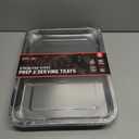 AVIEUS Grill Prep and Serving Trays | Set of 2 Stackable Stainless Steel Trays | Trays for Marinating, Serving & Chopping | Serving Platter for Plating Food & BBQ Prep Tub | Grilling Accessories
