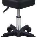 FURWOO Hexagon Rolling Stool Height Adjustable Stool with Wheels for Spa Salon Massage Black