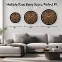 Wall Clock Farmhouse Vintage 24 Inch Silent Non-Ticking Battery Operated