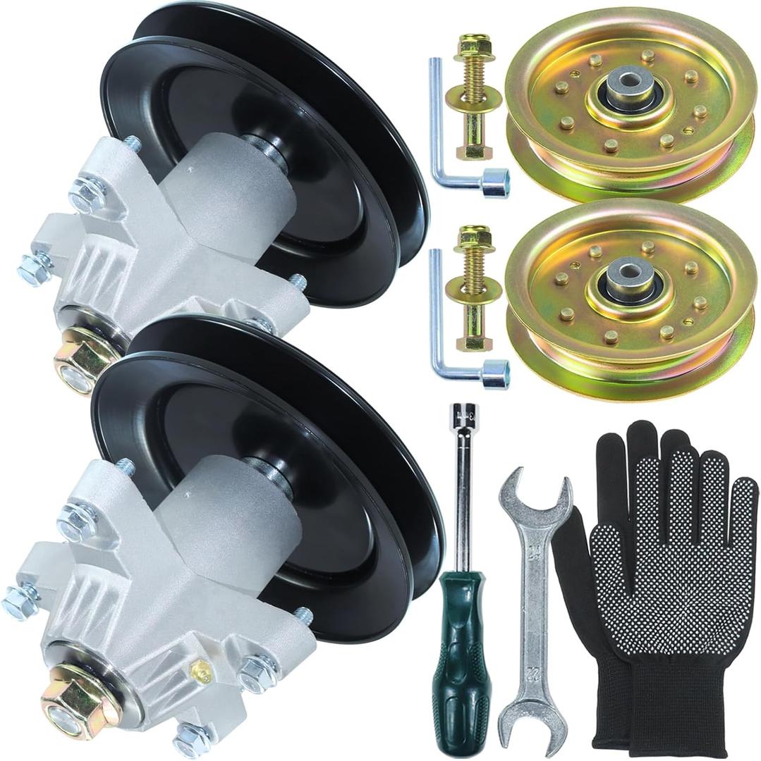 2 Pack Pre-Greased 918-04456B Spindle Assembly with 756-04129B Idler Pulley Replaces 618-04456, 918 04456, 618-04461, 618 04456 for Cub Cadet LT1042, LT 1042 Toro LX420 Lawn Tractors 2 Pack Pre-Greased 918-04456B Spindle Assembly with 756-04129B Idler Pulley Replaces 618-04456, 918 04456, 618-04461, 618 04456 for Cub Cadet LT1042, LT 1042 Toro LX420 Lawn Tractors