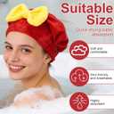 2 Pack Super Absorbent Hair Towel Wrap for Wet Hair, Super Absorbent & Quick-Drying, Thickened Soft Bow Tie Towels for Wet Hair (Red & Pink)