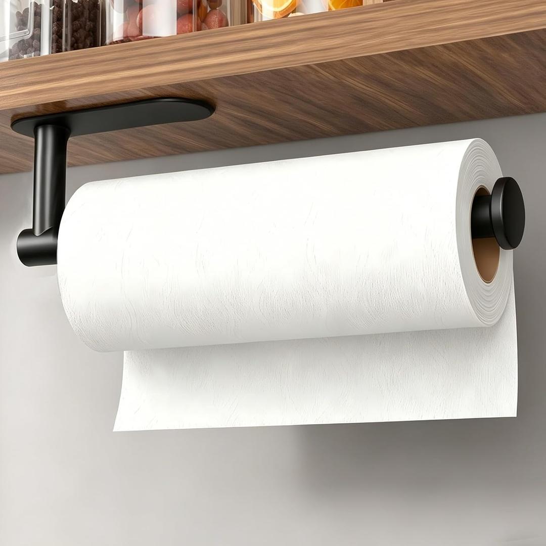 DEKAVA Paper Towel Holder Under Cabinet Wall Mount for Kitchen Paper Towel
Black towel rack, Self-Adhesive, Stainless Steel 13 inch, Kitchen essentials, Bathroom, Countertop