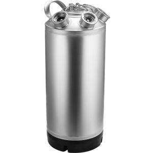 5 Gallon Cleaning Keg, 4 Head-Sankey D Ports, Wash Out Keg with Rubber Base for Beer Lines Cleaning