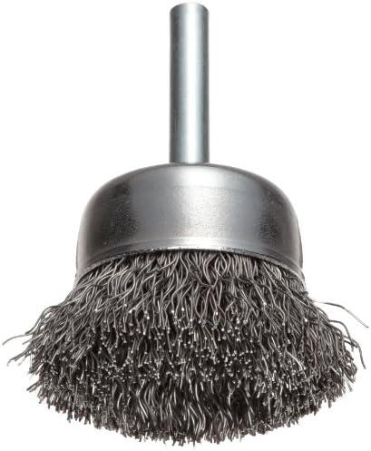 Weiler 36029 Vortec Pro 2" Crimped Wire Cup Brush, .014" Steel Fill, 1/4" Stem, Made in the USA