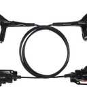 BUCKLOS Mountain Bike Disc Brake kit, MTB Mechanical Line Pulling Disc Brakes Caliper with Aluminum Alloy Levers /160mm Rotor,/is/PM Universal Adapter for Ebike/Folding Bike/Scooter/Fat Bike (Front+Rear Hydraulic Brake)