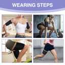 Thigh Compression Sleeves and Arm Trimmers Set, Neoprene Sweat Bands for Exercise, 1 Pair Each, Black