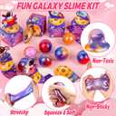 28 Pack Valentines Day Gifts for Kids Classroom Galaxy Slime with Astronaut Valentines Cards Boxes, Valentines Classroom Exchange Gifts School Party Toys for Boys Girls