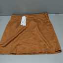 Women's Suede Skirt Solid High Waist Slit Metal Buckle Package Hip Commuter Casual Skirts, (Large,Brown)