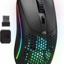 Glorious Gaming Model O 2 Wireless Gaming Mouse - Hybrid 2.4GHz & Bluetooth Wireless, 68g Superlight, Long Battery Life, 26k BAMF 2.0 Sensor, RGB, Ambidextrous, 6 Buttons, PTFE Feet - Black (Standard)